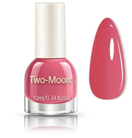 Dark Pink Nail Polish, Nail Varnish Quick Dry, Fast Drying Long Lasting Non Chip Pink Nail Polish, Vegan Non Toxic Formula For Natural Color Manicure For Women Girls DIY At Home
