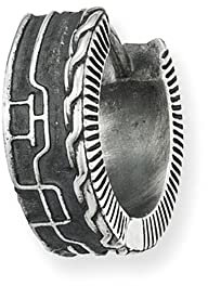 cai Herren Single-Ohrring 925/- Sterling Silber 1,3cm oxidiert ohne Stein weiß 132210507