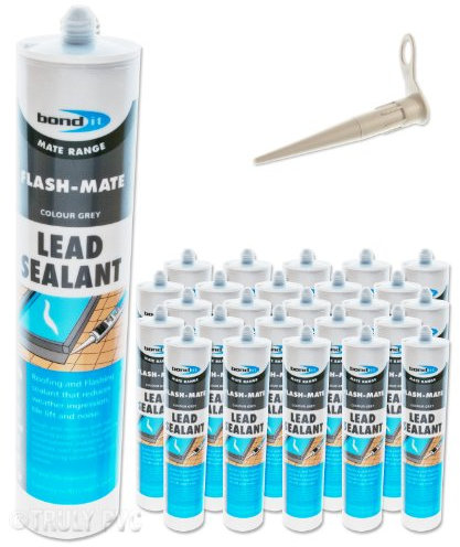 25 x Bond-It Flash-Mate Grey Flashing Silicone Lead Sealant EU3 - Seals and Repairs Lead, leaks and Flashing - Saves Using Mortar on Lead flashings.