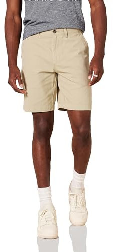 Amazon Essentials Pantaloncini Chino Aderenti da 22,86 cm Uomo, Cachi, 32W