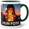 Foto-Tasse zum selbst gestalten mit Foto und Text/mit individuellen Druck in Profiqualität/Personalisierte Geschenk-Idee mit Bild/Dunkelgrün