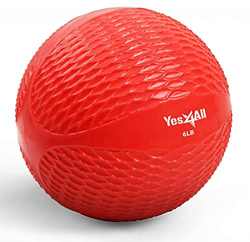 Yes4All LLDB Toning Ball Weich gewichtet, 2.7 kg Rot einzeln Krafttraining Gewichte & Zubehör Medizinbälle für Pilates, Yoga, Fitness