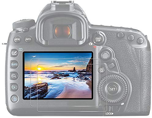 JJC (2 PACK) Tempered Glass Screen Protector for Canon EOS 6D Mark II DSLR Camera, Ultra-thin HD, High Hardness Shatterproof Anti-Bubble