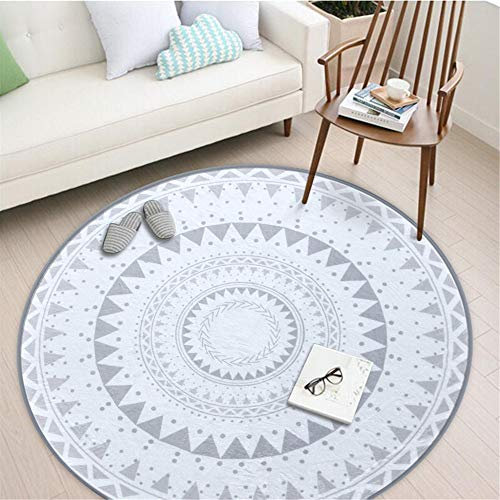 Nicole Knupfer Teppich Mandala Böhmen Runde Teppiche Boho Nordischer Stil Vorleger für Schlafzimmer Kinderzimmer Wohnzimmer rutschfest Teppiche (C,60 * 60CM)