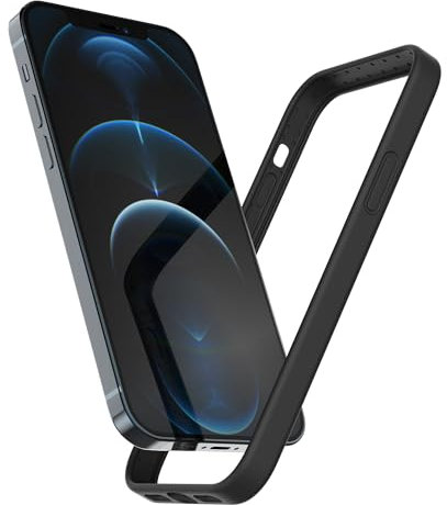 K TOMOTO Kompatibel mit iPhone 12 Pro Max Bumper Case (6,7 Zoll), weiches flüssiges Silikongel Gummi Bumper Cover [Silky Smooth Grip] Slim Design Schutzhülle Bumper Rahmen Case, Schwarz