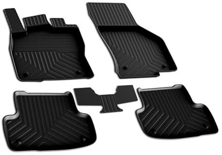 Fußmatten 3D Automatten Gummimatten kompatibel mit Seat Ateca 2016-2020 Gummi Schwarz 4tlg