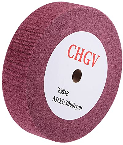 sourcing map 200 mm x 50 mm, 320er Körnung, Vlies, Polierscheibe, Nylondraht, Zeichnen, Schleifscheibe, für Edelstahl, Kupfer, Rot