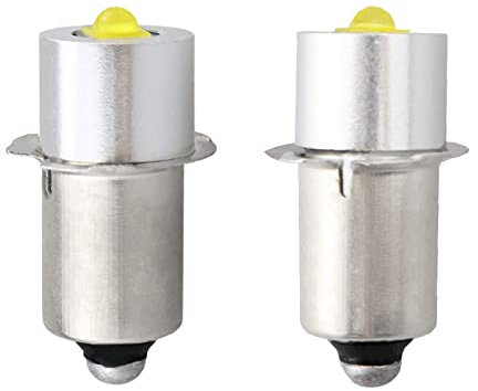 P13.5S Ampoule LED de haute puissance, Lampe de poche de remplacement, DC 3V 6V 12V, 3W 230lm, 2 PCS (P13.5s, blanc)