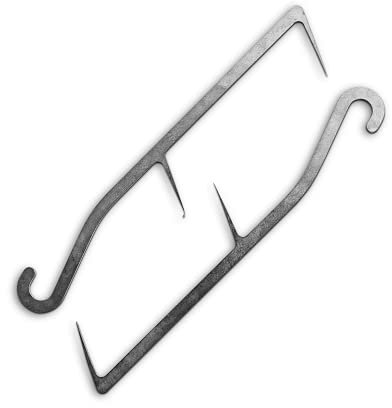 Ganci per affumicatura in acciaio inox, materiale pieno al laser, set da 2 pezzi