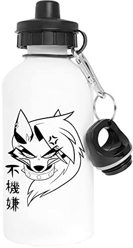 Helluva Boss Loona Aluminium Blanc Bouteille d'eau avec Bouchon à Vis White Watter Bottle with Screw Cap