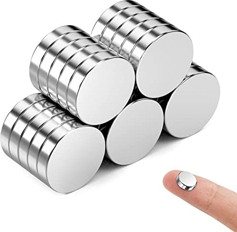 Grtard 30 Stück 10 × 2 mm Magnete zum Basteln, kleine Magnet, runde Magnet, starke Magnete für Kühlschrank, Heimwerken, Bauen, Basteln und Küchenschrank, Büromagnete