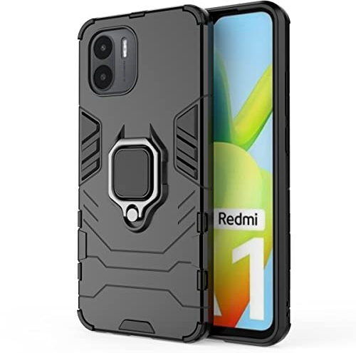 Max Power Digital Coque pour Xiaomi Redmi A1 / Redmi A2 Housse Antichoc avec Anneau Rotatif Aimant Etui Magnétique Rigide Dure Armure Bague Support Armure Renforcée (Xiaomi Redmi A1 / Redmi A2, Noir)