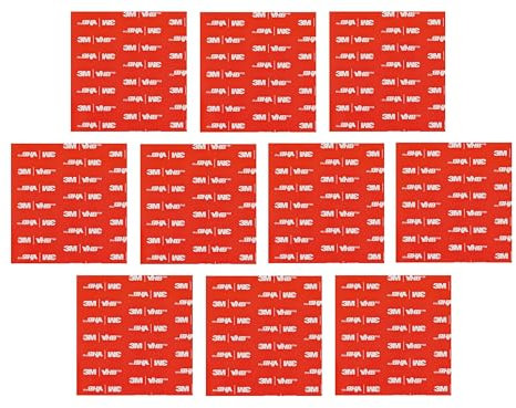 3M VHB 5952 Doppelseitiges Klebeband, Hochleistungsmontage Wasserdichtes Schaumband für Wand- und LED-Lichtbänder, Auto- Wohn-Bürodekor, Steckdose (3M VHB 5952_10 Stück 50mm X 50mm)