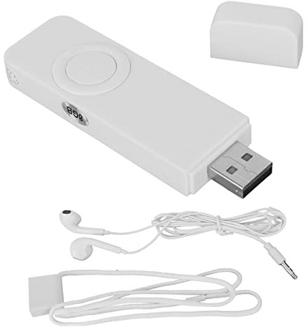 USB MP3 Player, 8GB MP3 Player Portable Audio Music Player with Headphone and Lanyard, HiFi Lossless Sound Kids MP3 Music Player for Running (White)