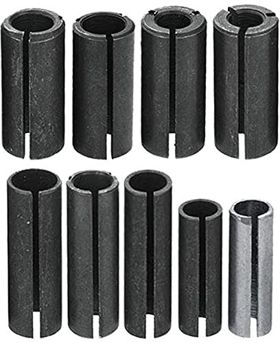 Bestgle gravur bit reduzierhülse fräser 9 stück fräser chuck collet adapter reduzierhülse adapterhülse split buchse fräser halter für holzbearbeitung fräsen cnc graviermaschine