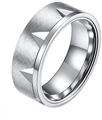KnBoB Silberring Schlicht, 8MM Titan Ring für Herren Matt Trauringe Größe 57 (18.1)