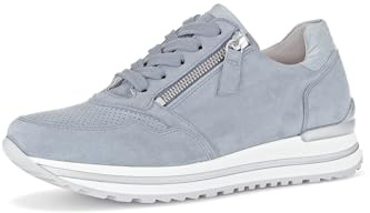 Gabor Damen Low-Top Sneaker, Frauen Halbschuhe,Wechselfußbett,Komfortable Mehrweite (H),Freizeitschuhe,Nautic/Aqua.(perf),37.5 EU / 4.5 UK