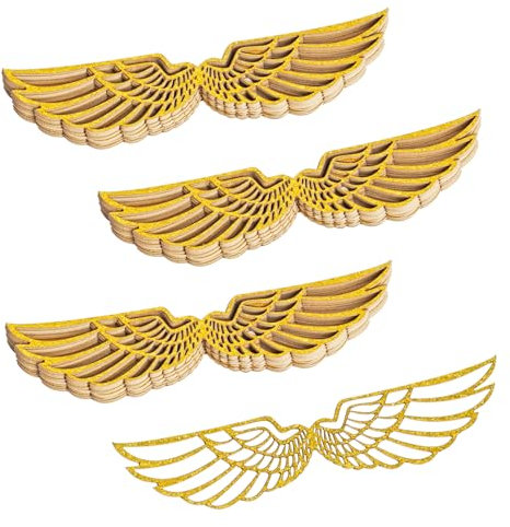 50 PCS Zauberer Party Schokolade Dekoration Goldene Flügel Schokolade Cupcake Toppers Dekor mit Klebe Dots für Bonbons Kuchen Cupcakes Party Supplies (D)