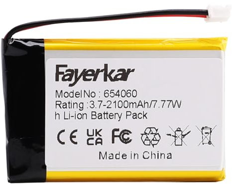 Fayerkar 3.7 V 2100 mAh 654060 (704060) batteria ai polimeri di litio di ricambio per prodotti elettronici fai da te 3.7-4.2 V, GPS, luce LED, altoparlante Bluetooth, alimentazione mobile