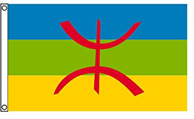 Stormflag Drapeau Berbère 2x3ft Drapeau Kabylie 60x90cm drapeau Berbère en polyester 90g/m2 avec œillets et Double couture