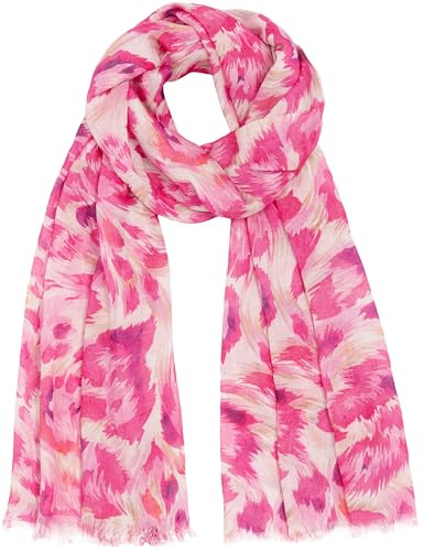 Caspar SC533 Damen Schal aus weichem Modal Animal Print Leo Muster, Farbe:fuchsia