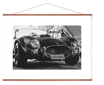 Esque - Poster In Posteranhänger - Dogs Playing Poker - 50x70 cm - Rahmen Holz - Hängesystem - Hunde Spielen Poker - Coolidge