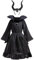Lito Angels Maleficent Karneval Kostüm Kleid Verkleidung mit Hörner Haarreif für Kinder Mädchen Größe 7-8 Jahre 128, Schwarz