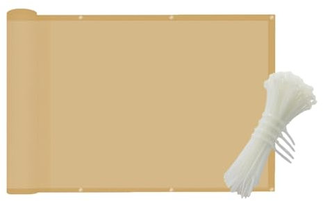 Brise-vue pour terrasse, panneau de clôture de balcon, protection brise-vue en tissu résistant aux intempéries et imperméable, avec œillets à boucle en aluminium et attaches de câble en nylon pour