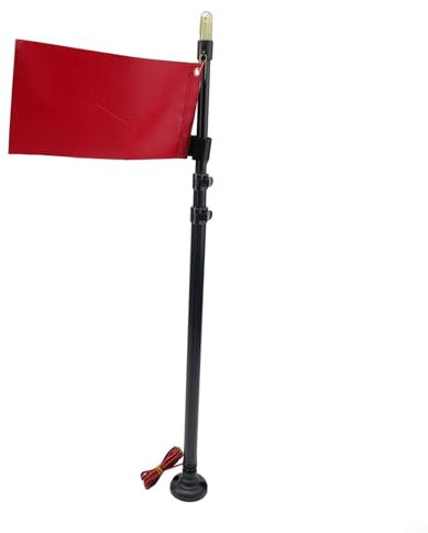 BlissfulAbode Adjustable For Kayak Canoe Boat Safety Flag Pole with 19W Light Combo, Easy Installation