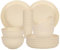 Juego de vajilla para 6, juego de vajilla ligera e irrompible de 18 piezas, platos de 23 cm, cuencos de 15 cm, tazas, platos de cocina y cuencos (beige)