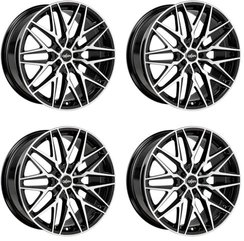 4x Oxigin Felgen Alufelgen 25 Oxcross 8,5x19 ET43 5x114,3 black full polish kompatibel mit Honda Accord Civic CR-V FR-V HR-V