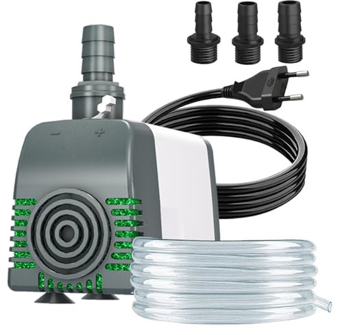 Knifel Springbrunnenpumpe 45W 3500L/H Automatische Abschaltung bei Niedrigwasser Schutz vor überhitzung Funktion Ultra Leise Teichpumpe Wasserpumpen Mit 1,8m Kabel für Brunnen, Hydroponik-Systeme.