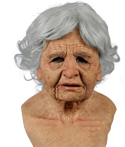 Allbestop Halloween Maske Damen Alte Frau Oma Karneval Masken Halloween Masken Ab 18 Horrormaske Kostüm Dressing Requisiten Party Realistische Menschenkopf Latex Maske Für Cosplay Party