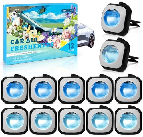 SCENTORINI Parfum Voiture, Diffuseur de Voiture, Voiture Nouvelle et Parfum de Talc, Avec 12 Clip d'Aération, Désodorisants Pour Auto, Parfum pour L'Intérieur, Elimine les Odeurs