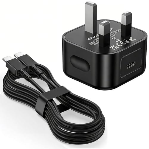 2m Charger for Samsung Phone, Fast Charging Plug and Cable for Galaxy S26/S25/S24/S23/S22+ fe/S21/S20/A16/A15/A14/A23/A06/A05S/A04/A25/A35/A52/A53/A54/A55,Z Fold 7/FE/6/5/4/3/Flip Charge Lead and Head