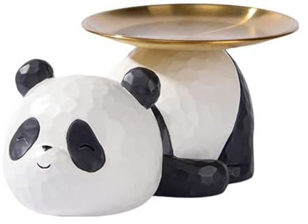 Panda-Figurentablett – Tierskulpturen-Organizer, Schreibtisch-Zubehör, niedlicher Schmuckhalter, Schmuck-Gerät, Panda-Schmucktablett für Ringe, Ohrringe, Schlüssel, Münzen, Desktop-Heimdekoration