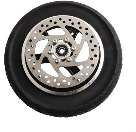 Volakebeing Für 25,4 cm (10 Zoll) schlauchlose Elektroroller-Reifen, 25,4 x 5,4 cm Rad mit 140 mm Bremsscheibe, kompatibel mit 25,4 cm E-Scootern für Ersatz-Gummi + Metall (mit Scheibenbremse)