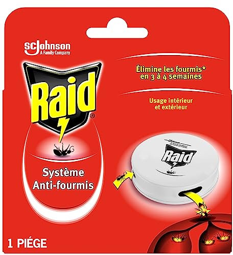 Raid Système Anti-Fourmis, Boîte à Appât, Usage Intérieur et Extérieur - Pack de 4