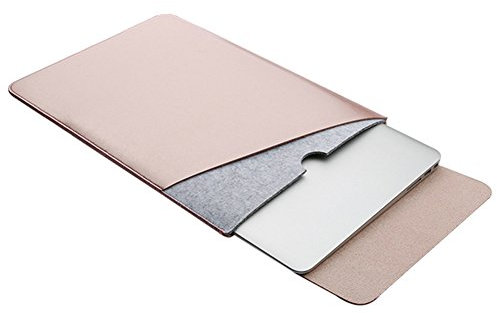 15.4 Filz Hülle Ultrabook Laptop Tasche mit Geschütztes Inneres und Externes Mousepad für MacBook/Notebook/Chromebook/Laptop Roségold