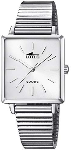 Lotus Damenuhr Analog aus Edelstahl 316l Silberfarben | Quarzwerk, Widerstandsfähiges Mineralglas, Wasserdicht 5 ATM, Special Prices 18715/1