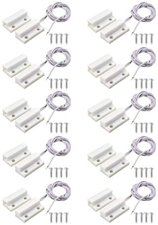 BNYZWOT MC-38 Montaggio Superficie Wired NC Porta Sensore Allarme Magnetico Reed Interruttore Bianco 10 Paia