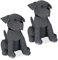 Relaxdays 3 x Türstopper Hund, dekorativer Türpuffer, für Boden, stehend, gefüllt, innen, 33 cm hoch, Stoff Türsack, grau