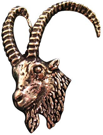 Ansteckpin Steinbock | für den Hut oder das Revers | Perfekt zum Jagd-Outfit | Anstecker Pin Button | Altsilber