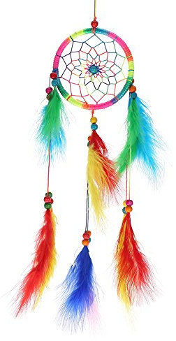 Traumfänger 1 stück Handgemachte Große Kreis Traumfänger Hängen Anhänger Handwerk Wohnzimmer Dekoration(Mehrfarbig)