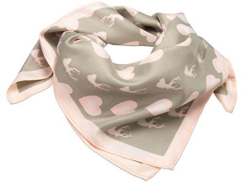 Alpenflüstern Trachten-Nickituch Hirschkreisel rosa-braun ATX043
