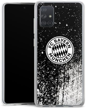 Silikon Hülle kompatibel mit Samsung Galaxy A71 Case transparent Handyhülle FC Bayern München Offizielles Lizenzprodukt FCB