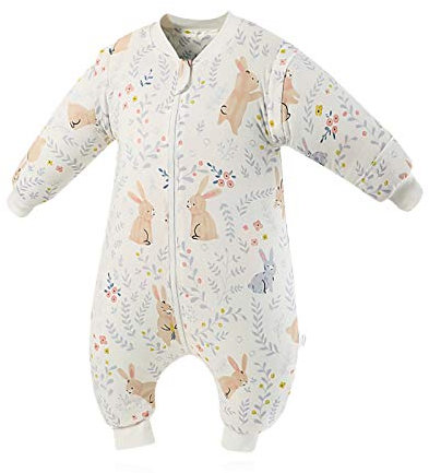 SONARIN Babyschlafsack mit Beinen Schlafsack mit Füße,abnehmbaren Ärmeln,3,5 Tog,Bio-Baumwolle Verschiedene Größen von 6 Monaten bis 6 Jahren