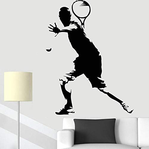 Spieler Aufkleber Tennisball Vinyl Wandtattoo Jungen Schlafzimmer Wohnzimmer Dekoration Wohnkultur Sport Kunst Wandbild Silhouette