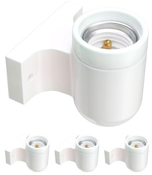 ledscom.de 4 Stück Wandleuchte FEL, Porzellan, weiß glänzend, eckig, 1x E27 max. 300W