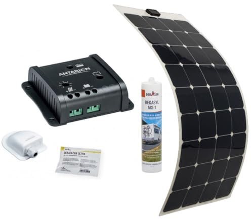 Antarion Pack Panneau Solaire Souple 150W Camping Car Van Life + régulateur Solaire SC10